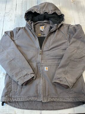 Carhartt Full Swing Hooded Sherpa Jacket in Light Gray